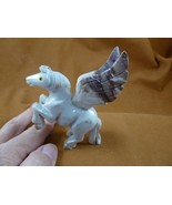 (Y-PEG-401) White Red gray Pegasus gemstone wild flying horse SOAPSTONE ... - $673.19 MXN