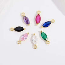 S925 Sterling Silver Eye-Shaped Pendant Light Luxury Minimalist Colorful... - €3,69 EUR