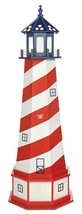 PATRIOTIC CAPE HATTERAS LIGHTHOUSE - Red White &amp; Blue USA Flag Working L... - £188.70 GBP