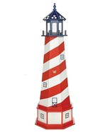 PATRIOTIC CAPE HATTERAS LIGHTHOUSE - Red White &amp; Blue USA Flag Working L... - £191.25 GBP