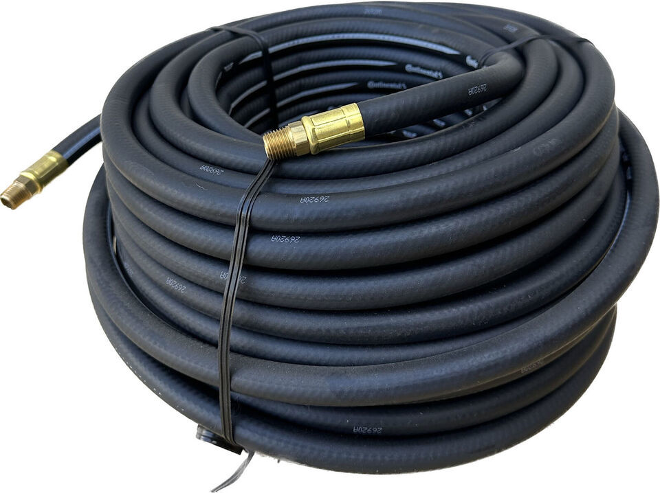 Made in USA Continental  3/8&quot; X 100 Ft Black Ruber Air Hose 200Psi Oil R... - $93.49