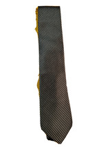Damon Vintage Men’s Black striped silk necktie - £8.27 GBP
