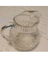 Clear Jug Depression Glass Basket Weave Ball Jug Tilt Vintage MCM  - $417.96 MXN