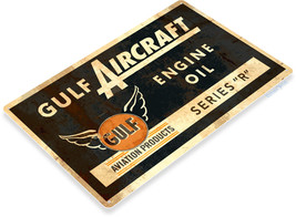 Gulf Aircraft Logo Engine Oil Plane Jet Airplane Retro Wall Décor Metal ... - £9.30 GBP
