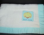 Cuddle Time Baby Duck vintage baby blanket aqua white dots acrylic nylon... - $31.18