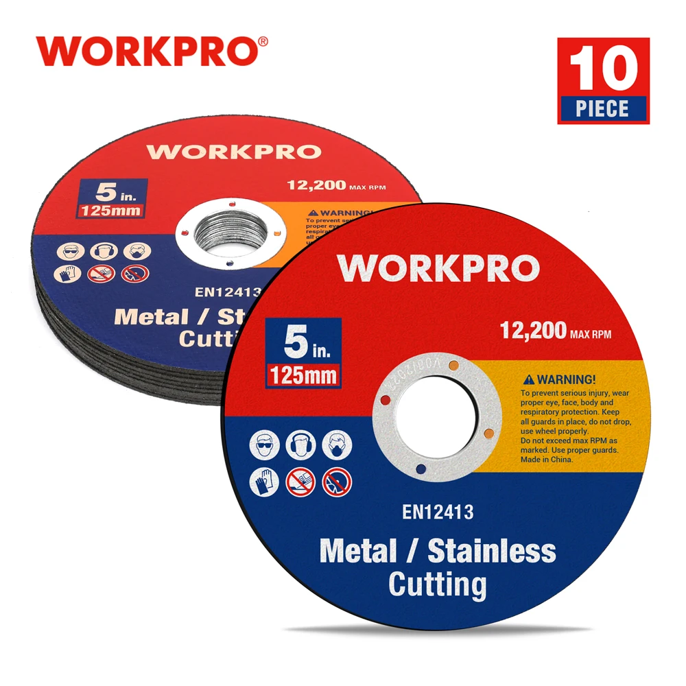 WORKPRO 10/25 PCS 125mm 5&quot;  Stainless Steel Cutting Discs Cut Off Grinding Wheel - £233.42 GBP
