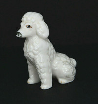 Bone China White Poodle Dog Figurine 3 1/2 in Tall - $12.95