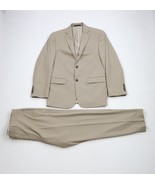 Calvin Klein Mens 36S Pinstripe 2 Piece Suit Wedding Khaki Tan Beige Pan... - $2,972.85 MXN