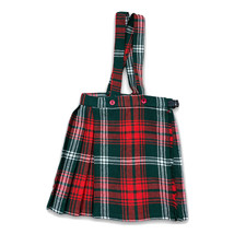 Vintage Clanacric Pleated Wrap Skirt Little Girls Plaid Acrylic Wool Ble... - $24.74