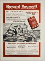 1955 Print Ad Pall Mall Cigarettes Men &amp; ladies Smoke on Sailboat - £12.21 GBP