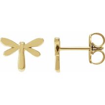 14k Yellow Gold Dragonfly Stud Earrings - $349.00