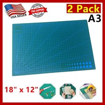 2 Pack A3 Self Healing Cutting Mat Non Slip Printed Grid Line Knife Boar... - $19.79