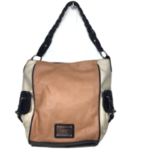 Rosetti Faux Leather Shoulder Bag w Braided Strap Tan Beige Black - $24.00