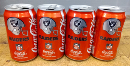 Lot of 4 - COCA-COLA CLASSIC, RAIDERS 1993 Coke Soda CAN, NFL Football - $14.97
