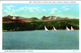 Yacht Race on Grand Lake Rocky Mountain National Park Colorado Postcard - £4.13 GBP