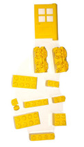 Lego Octagonal Stud Set, Yellow Door, &amp; Other Yellow Pieces Vintage Lot - £3.89 GBP