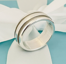 Size 10.5 Tiffany &amp; Co Vintage Atlas Groove Ring Mens Unisex in Sterling Silver - £339.72 GBP