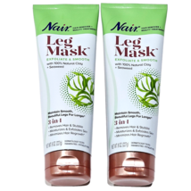 2 Pack Nair Leg Mask Exfoliate &amp; Smooth Clay Seaweed 3in1 Remove Hair 8oz - £17.20 GBP