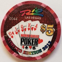 2012 World Series Poker $5 Rio Las Vegas Ltd Edition Casino Chip - Red Straight - £9.33 GBP