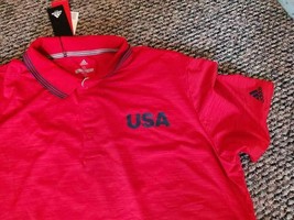 ADIDA USA BEACH VOLLEYBALL RED POLO XL NWT NEW - £17.91 GBP