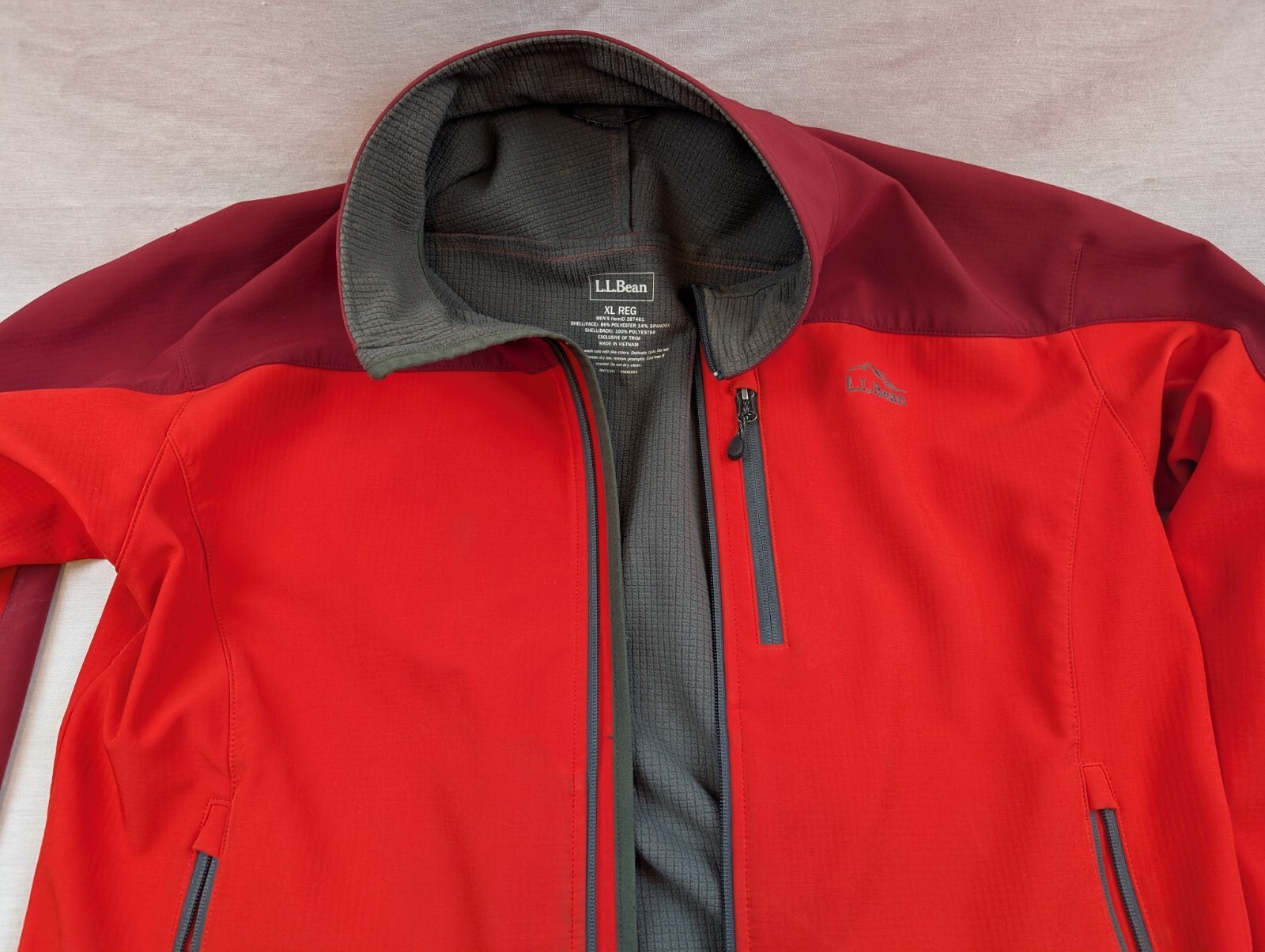 L.L.Bean Pathfinder Soft-Shell Jacket Red Mens XL Reg Coat Water Res Full Zip Item image 7