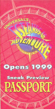 Universal&#39;s Islands of Adventure Passport Sneak Preview-Unstamped (1999)-Vintage - £67.90 GBP
