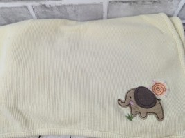 Just born yellow thermal Baby Receiving Blanket brown elephant orange sun shine  - £10.07 GBP