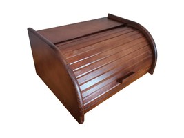 Brown bread box, wooden breadbox, bread bin, kitchen organization, Farmhouse box - £78.31 GBP