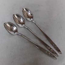 Oneida Community My Rose Iced Tea Spoons 3 Stainless Steel 7.5&quot; - £7.68 GBP