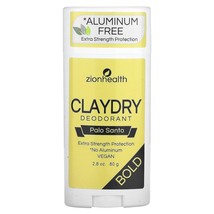 Zion Health Clay Dry Bold Deodorant Stick 2.8 oz Palo Santo - £17.04 GBP