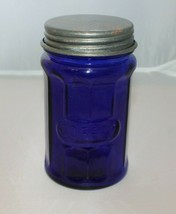 Cobalt Blue Glass Coffee Jar with Metal Lid Canister Java Grounds Morning Joe - £11.99 GBP
