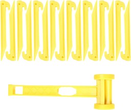 Aitime 30 Pcs. 9 Inch Plastic Tent Stakes With 1 Yellow Puller Hook, Strong - £30.32 GBP