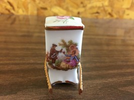 Vintage Castel Limoges France 1940 Fragonard Courting Couple Miniature Carriage - £15.48 GBP