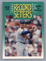 1992 Fleer #682 Nolan Ryan Card Record Setters No Hitter - £1.79 GBP