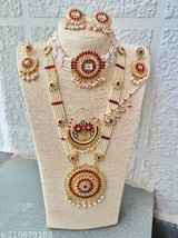 Joharibazar Rajasthani Choker Necklace Nath Chik Earrings Kundan Jewelry Set b - £35.53 GBP