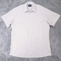 Vintage Wrangler Pear Snap Men&#39;s XL Western Shirt Brown  Short Sleeve - £13.25 GBP
