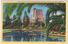 Postcard Elks Club From General Douglas MacArthur Park Los Angeles California - £3.85 GBP