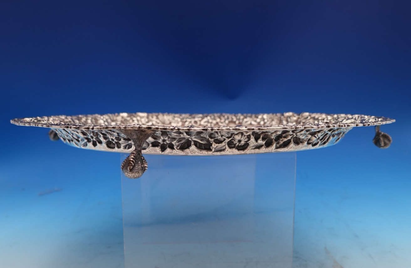 Repousse by James R. Armiger Sterling Silver Salver Tray w/ Diaper Work (#8545) Item image 2