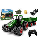Remote Control Tractor Toy, Kids RC Tractor Set &amp; Truck and Trailer Fron... - €39,29 EUR