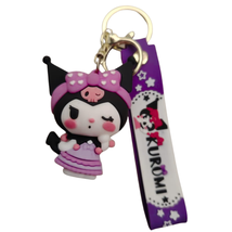Cute Pink Ribbon Devil Girl Keychain – Kawaii Style Key Ring Collectible... - $16.99