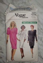 Vintage 1989 Vogue 7472 Pattern Misses Dress, Tunic &amp; Skirt 14-16-18 Fre... - £3.91 GBP