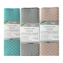 2 Dish Drying Mat 16&quot;X18&quot; Microfiber Absorbent Kitchen Home Dishes Towel Drainer - £15.97 GBP