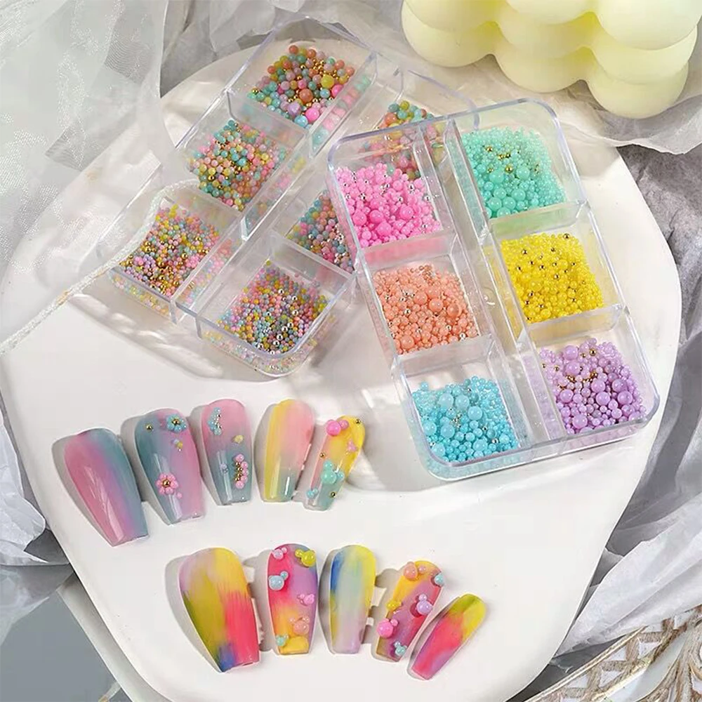 1000pcs/Box 3D Macaron Caviar Balls for Nails Decors Mixed-Size Steel Beads - £8.46 GBP+