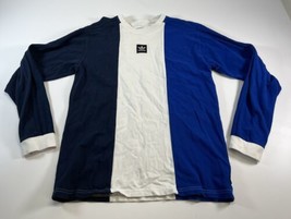 Early 2000s Adidas Crewneck Longsleeve Middle Logo Vertical Stripe Rugby... - $29.69