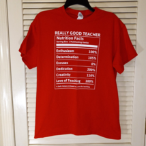 Really Good Teacher Nutrition T Shirt Size Medium Red White Graphic Tee ... - £12.74 GBP