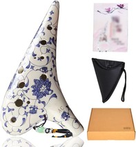 12 Hole Alto C Ocarina With Protective Bag, Hand Painted Blue, Simple To... - $40.93