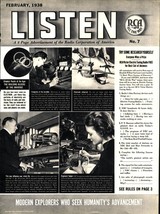 1938 February 1938 Listen RCA Radio Ad NOSTALGIC E5 - $26.92