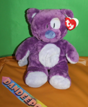 TY Classic Roller Purple Bear Stuffed Animal Vintage Soft Toy 10&quot; - £15.76 GBP