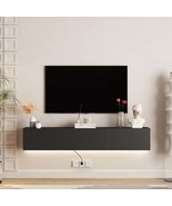 Modern Floating Wall TV Stand 69&quot; w/LEDs for 55-65&quot; TVs, Black - $196.99