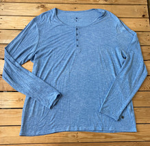 NWOT Stone rose Men’s Long sleeve Half Button up top size 3XL Blue B8 - £14.86 GBP